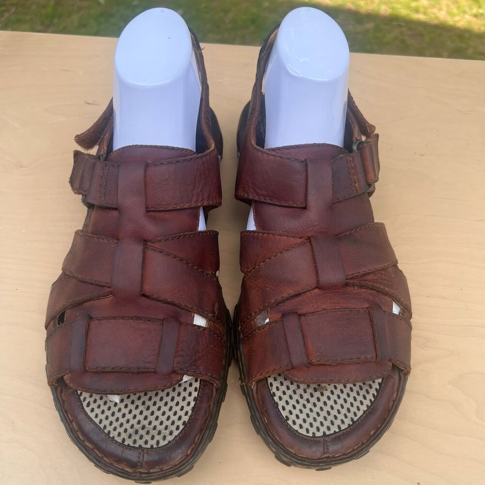 Born Fisherman Sandals Shoes Mens Size 12 US 46 EU Brown Leather Casual
